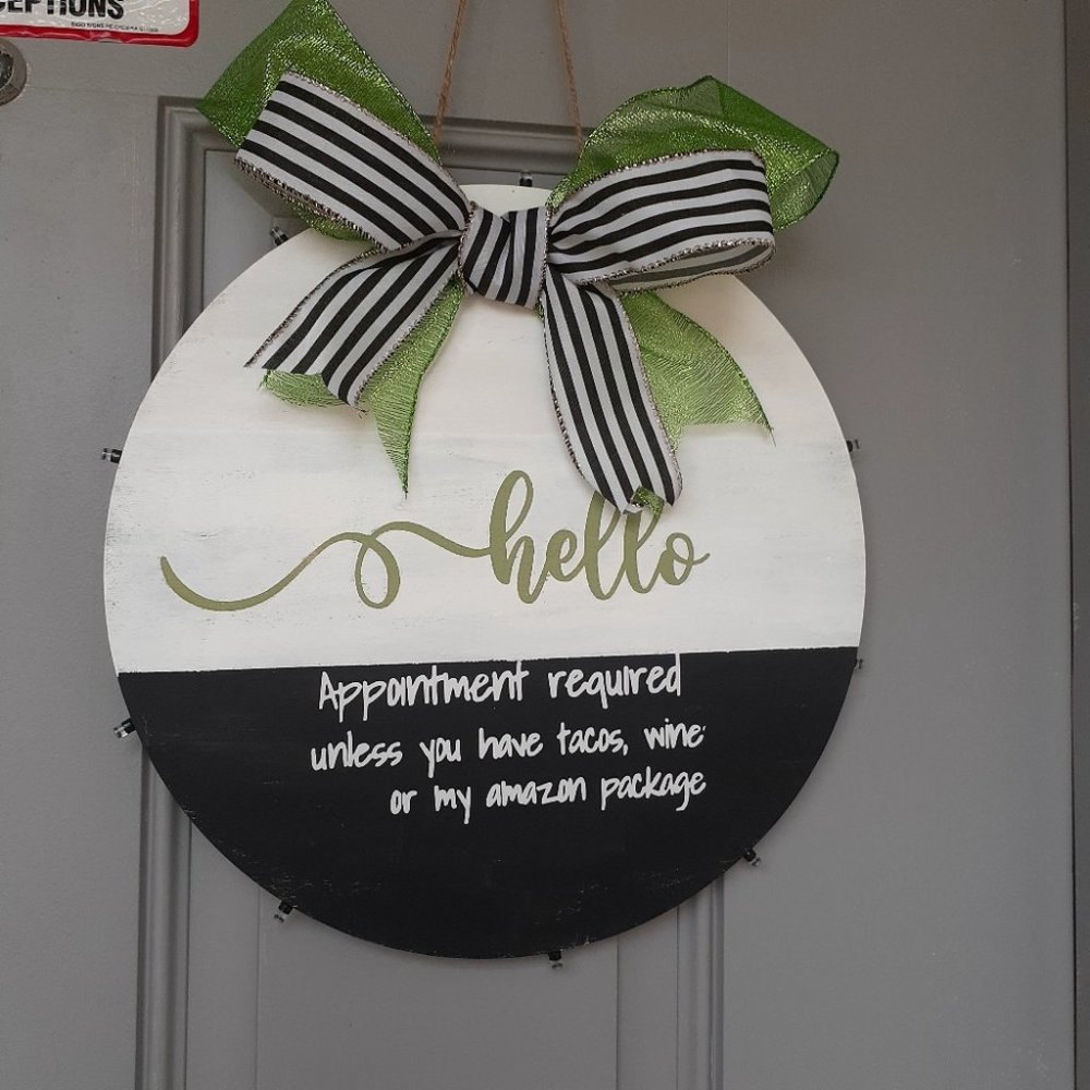 Door sign hello appointment required